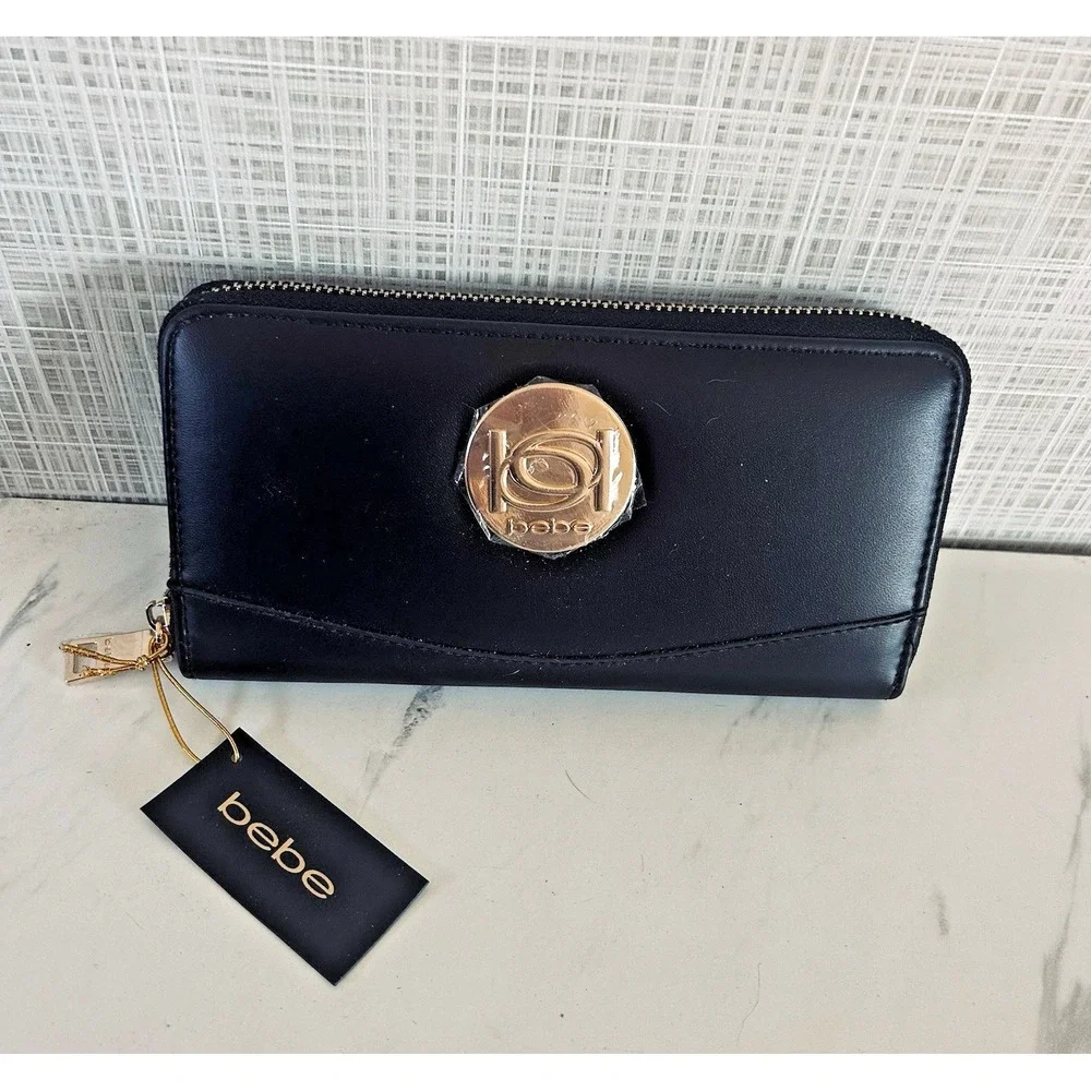 bebe Melendy Zip Around Wallet Clutch 7.5